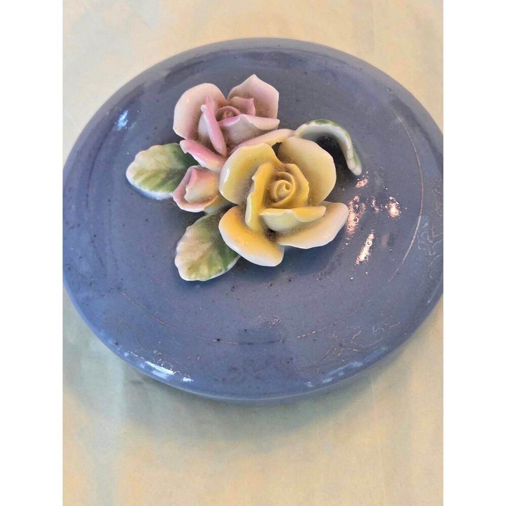 Round Porcelain Trinket Box Occupied Japan